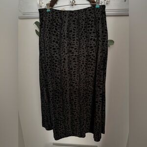 Sag Harbor Black Patterned Midi Skirt